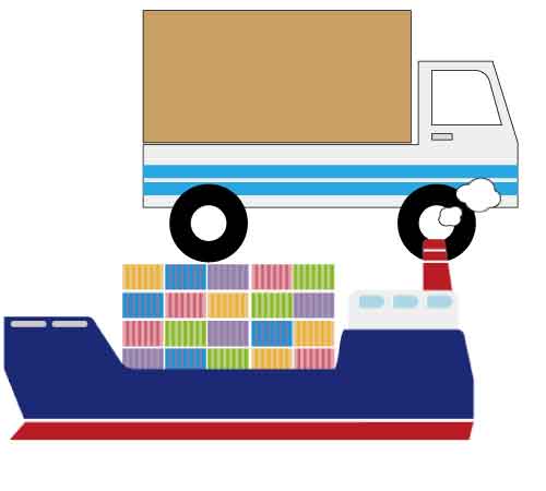 Commodity transportation, trade business illustration